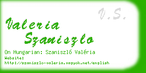 valeria szaniszlo business card