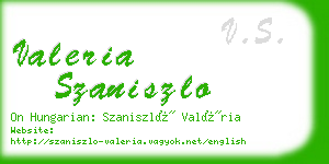 valeria szaniszlo business card